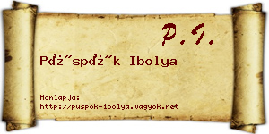 Püspök Ibolya névjegykártya
